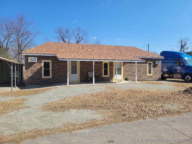 view of single story home