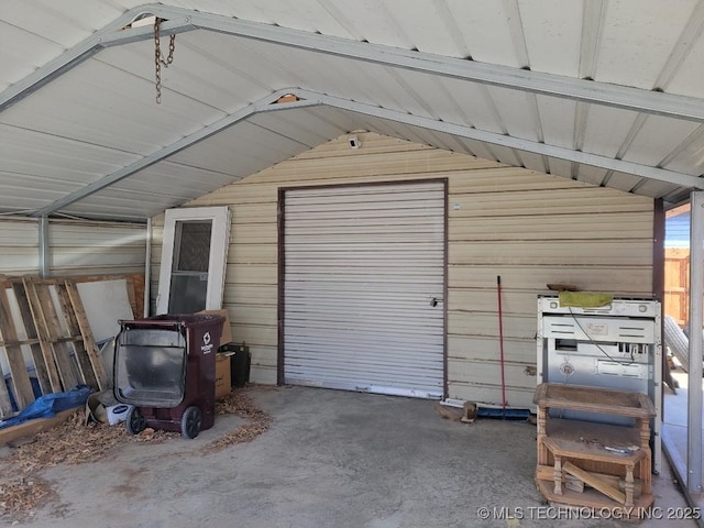 view of garage