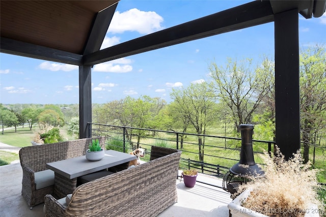 balcony with outdoor dining space