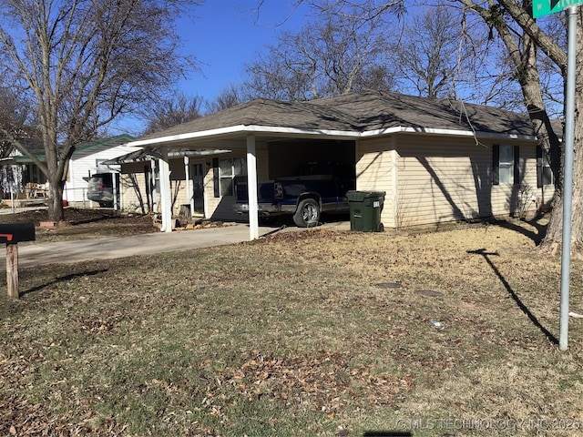 view of home's exterior with a carport