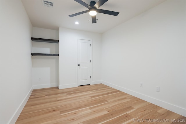 2044 E 129th Pl S, Jenks, OK 74037 - unfurnished bedroom with light wood finished floors, baseboards, recessed lighting, and a ceiling fan