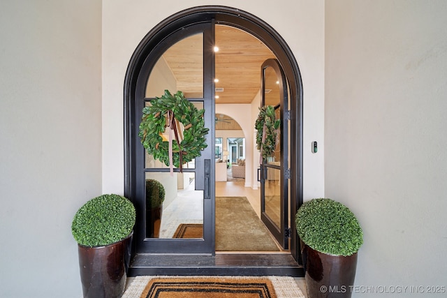 7300 E College St, Broken Arrow, OK 74014 - doorway to property featuring stucco siding
