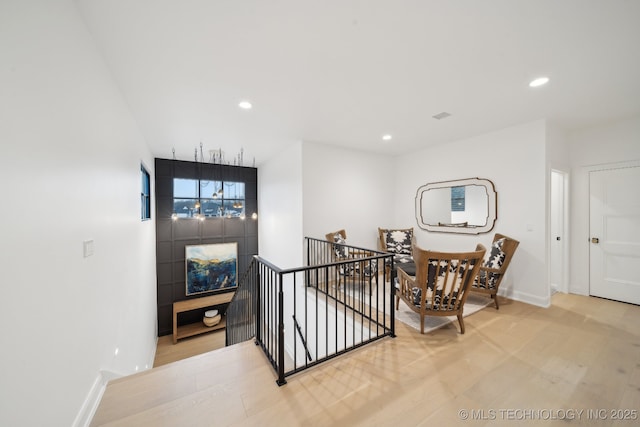 7300 E College St, Broken Arrow, OK 74014 - hallway with an upstairs landing, recessed lighting, and baseboards