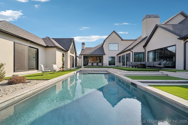 7300 E College St, Broken Arrow, OK 74014 - swimming pool with an outdoor living space and a patio area