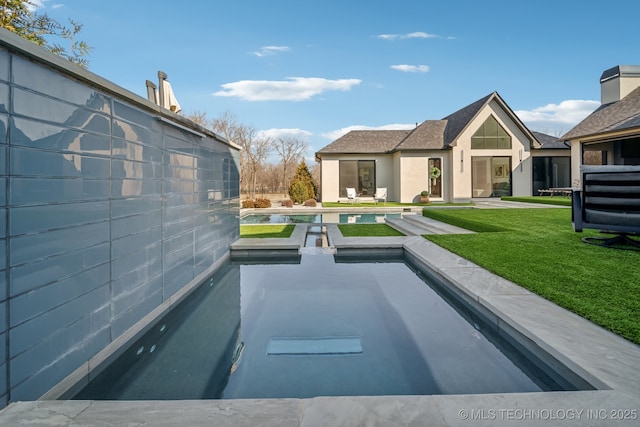 7300 E College St, Broken Arrow, OK 74014 - outdoor pool featuring a hot tub and a yard