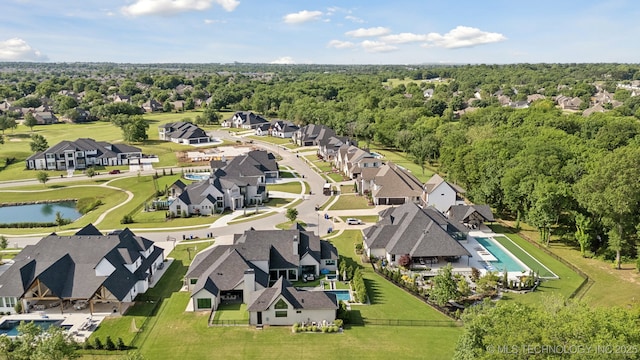 7300 E College St, Broken Arrow, OK 74014 - aerial perspective of suburban area featuring a large body of water