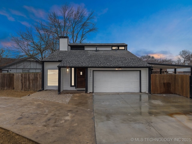 view of front of house featuring a garage