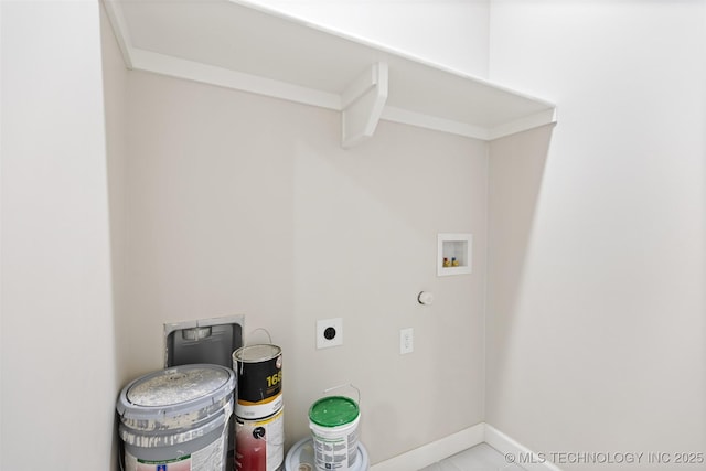 laundry room with hookup for a washing machine and hookup for an electric dryer