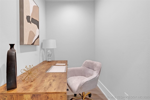 office area with baseboards