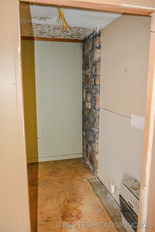 finished basement with heating unit