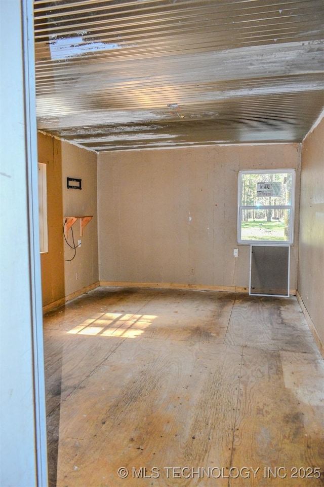 view of spare room