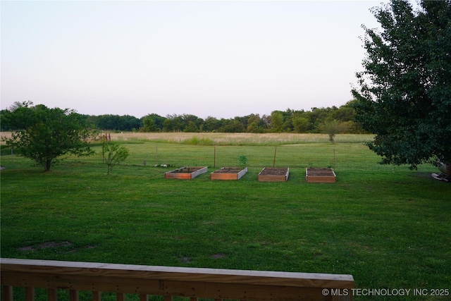 view of yard with a rural view