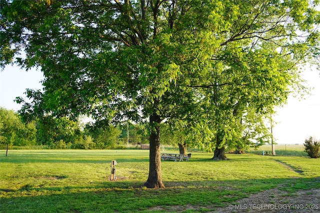 view of property's community with a lawn