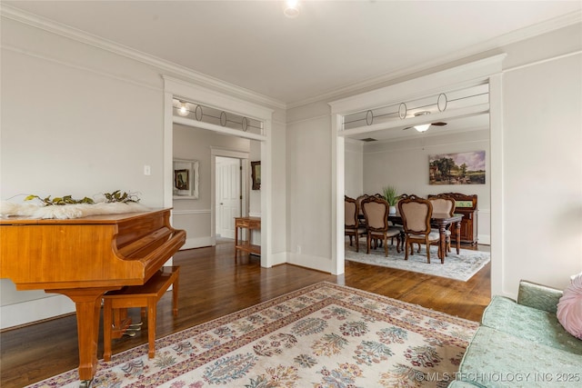 7637 S 26th W Ave, Tulsa, OK 74037 - living area with wood finished floors and crown molding