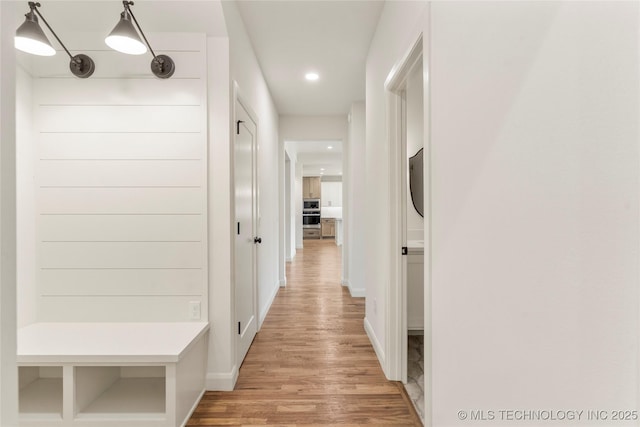2982 E 145th St S, Bixby, OK 74008 - mudroom with recessed lighting, light wood-type flooring, and baseboards