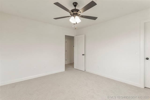 2982 E 145th St S, Bixby, OK 74008 - spare room featuring ceiling fan, baseboards, and light carpet