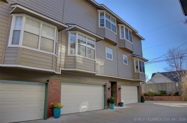 exterior space featuring a garage