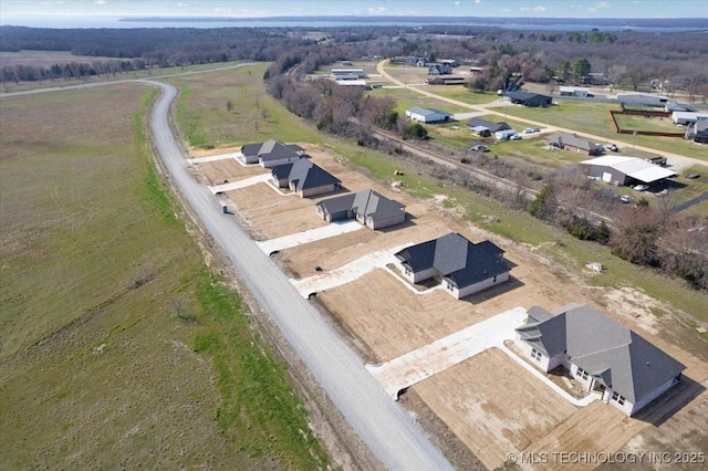 drone / aerial view with a rural view