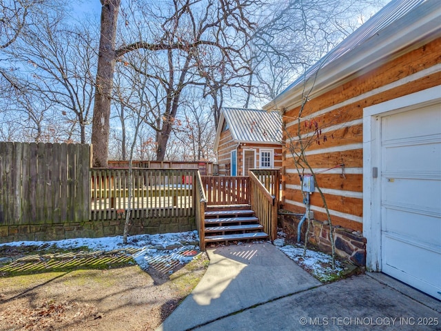 exterior space featuring a deck