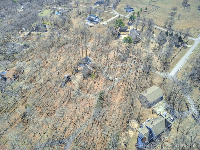 drone / aerial view with a rural view