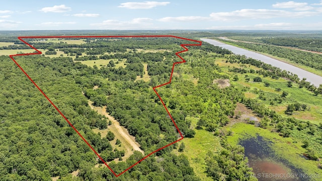 42900 W 11th St, Terlton, OK 74081 - drone / aerial view of a large body of water and a heavily wooded area