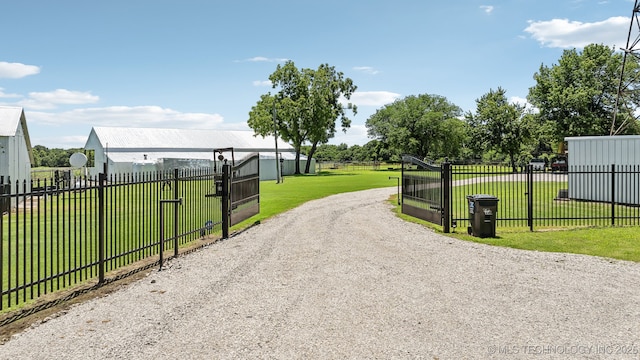 42900 W 11th St, Terlton, OK 74081 - view of dirt / gravel road featuring a gated entry and a gate