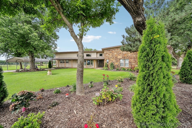 42900 W 11th St, Terlton, OK 74081 - view of green lawn featuring a detached carport