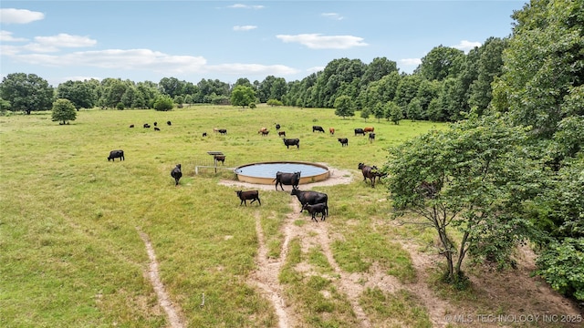 exterior space featuring a rural view