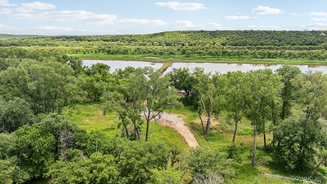 42900 W 11th St, Terlton, OK 74081 - aerial view of a heavily wooded area and a large body of water