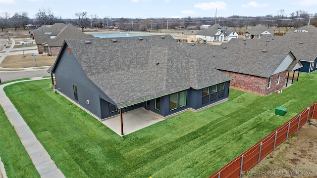 aerial view with a residential view