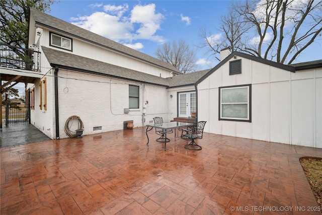 view of patio / terrace featuring french doors