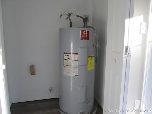 utility room with water heater