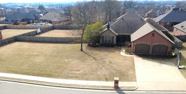 drone / aerial view with a residential view