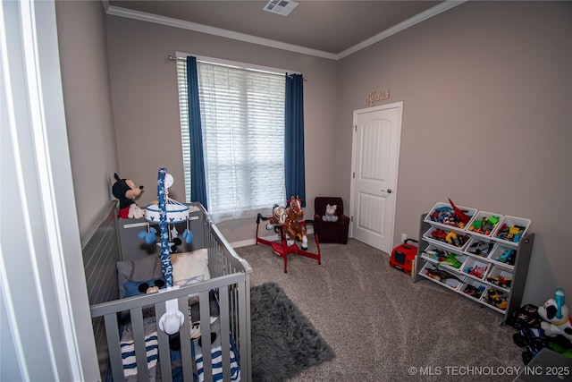 190 N Castle St, Skiatook, OK 74070 - playroom with carpet flooring and crown molding