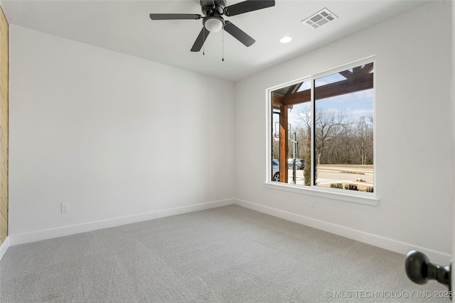 2038 E 129th St, Jenks, OK 74037 - unfurnished room with carpet, recessed lighting, and ceiling fan