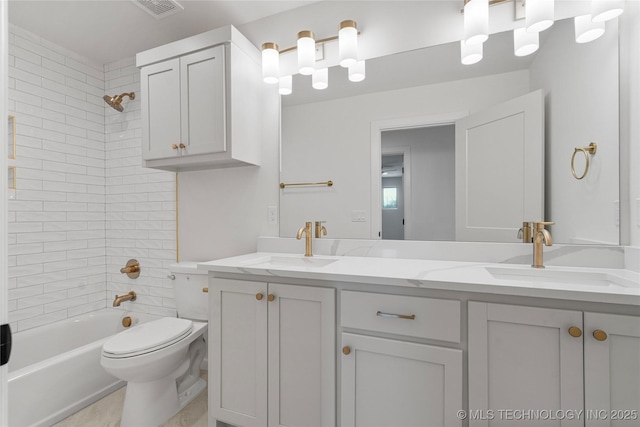 2038 E 129th St, Jenks, OK 74037 - bathroom with double vanity and shower / bathtub combination