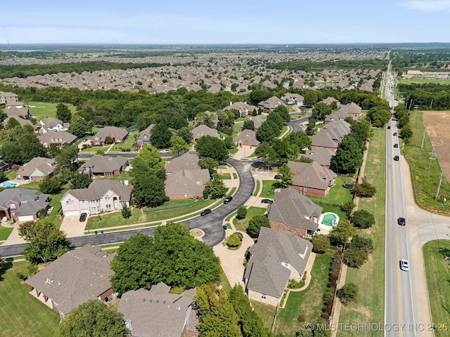 drone / aerial view with a residential view