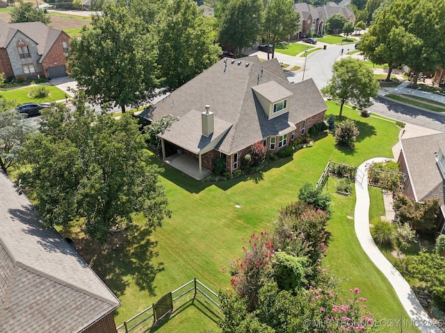 aerial view featuring a residential view