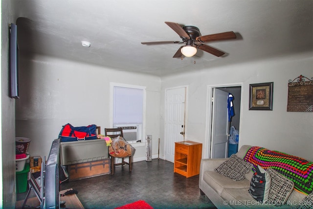 bedroom featuring dark floors