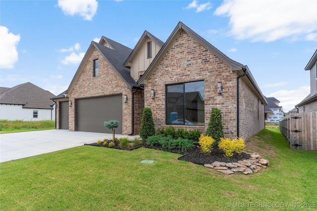 13630 S 21st Pl E, Bixby, OK 74008 - view of front of home with brick siding, driveway, an attached garage, and board and batten siding