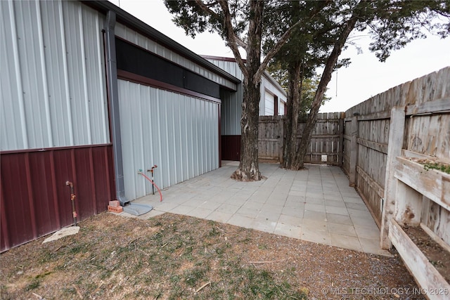 view of patio featuring a fenced backyard