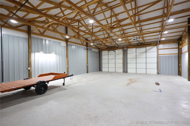 garage featuring metal wall