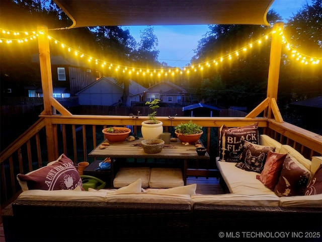 deck with an outdoor living space