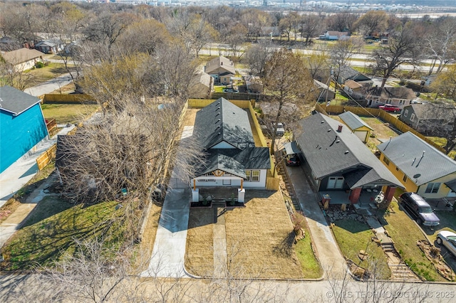 aerial view featuring a residential view