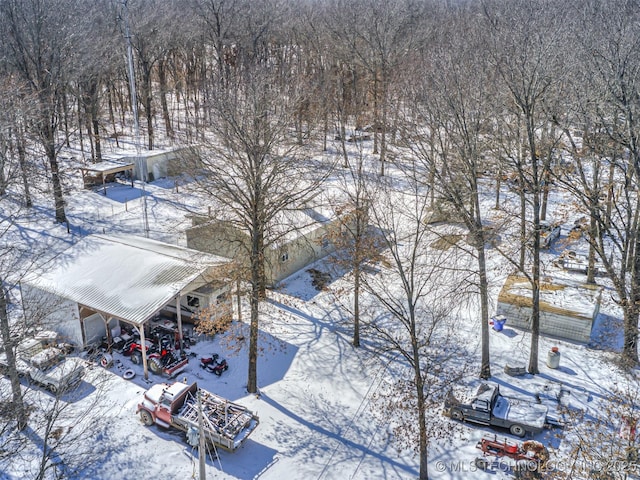 view of snowy aerial view