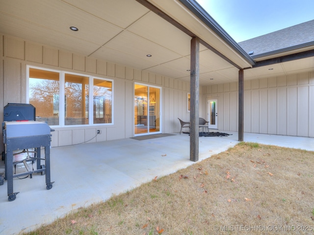 view of patio / terrace with a grill