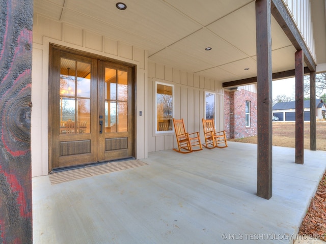 view of patio with french doors