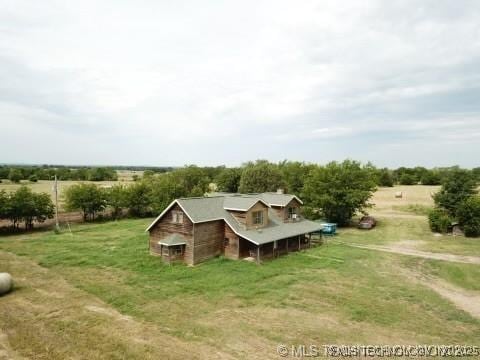 aerial view featuring a rural view