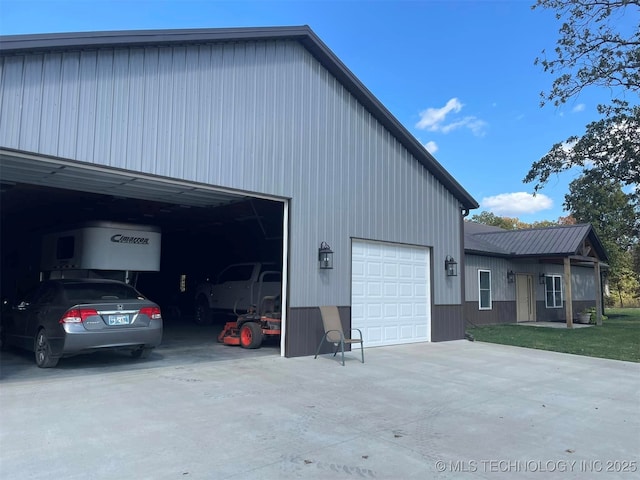 view of garage