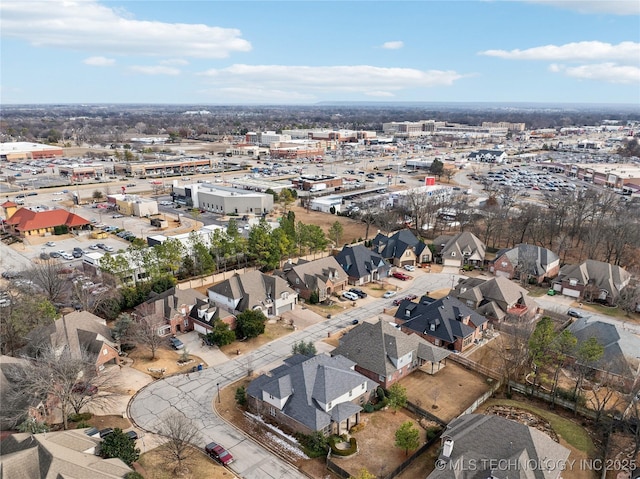 aerial view with a residential view